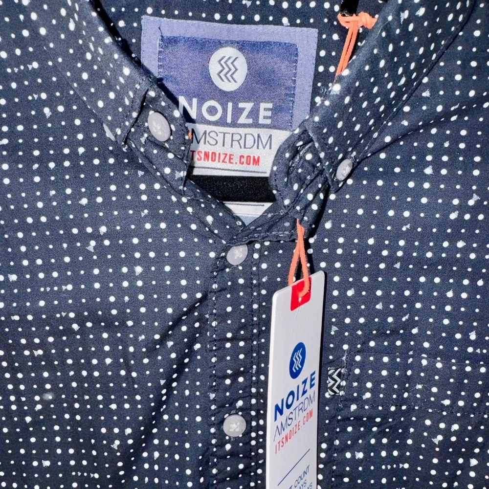 Men’s Blue Polka Dot Short Sleeve Button Down Shirt – Size Small – NWT - Picture 6 of 8